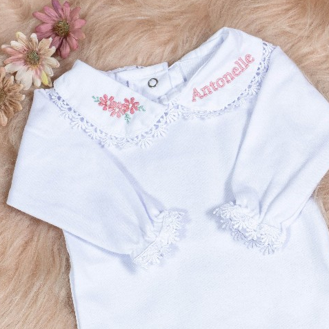 Body branco bebê personalizado para compor saída maternidade