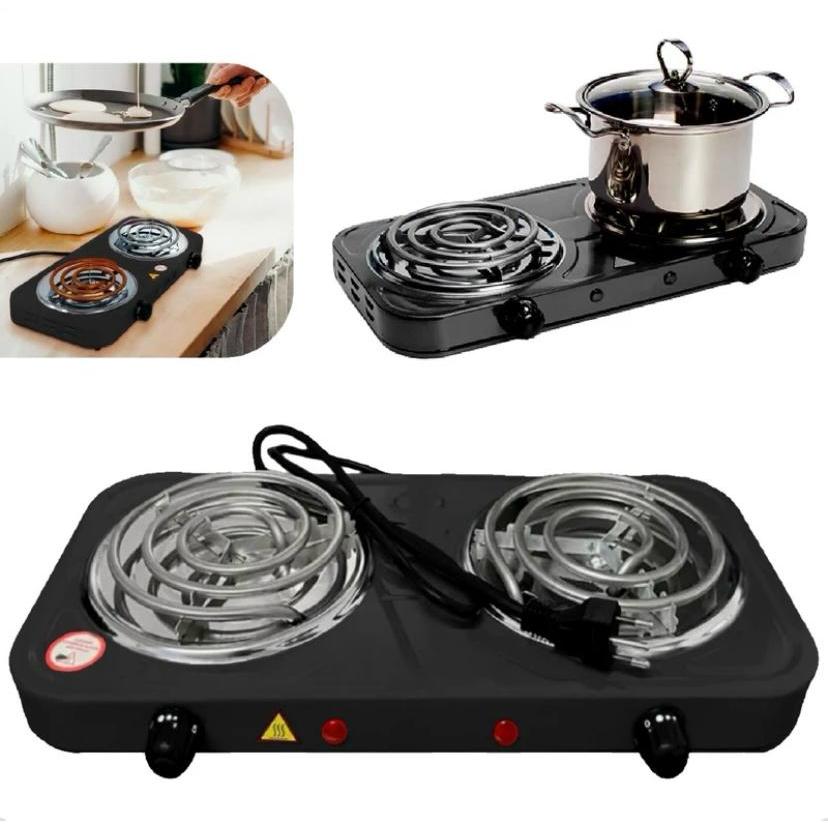 Fogão Fogareiro  Elétrico Portátil Cooktop Camping 2 Bocas 2000W  110V/220V