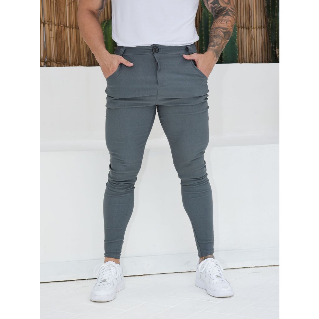 Calça Social Masculina Bengaline Skinny Alfaiataria com Elastano em Oferta na Shopee