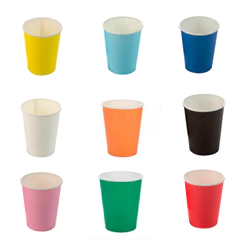 Copo De Papel Descartável Festa 270ml C/10und. Várias Cores