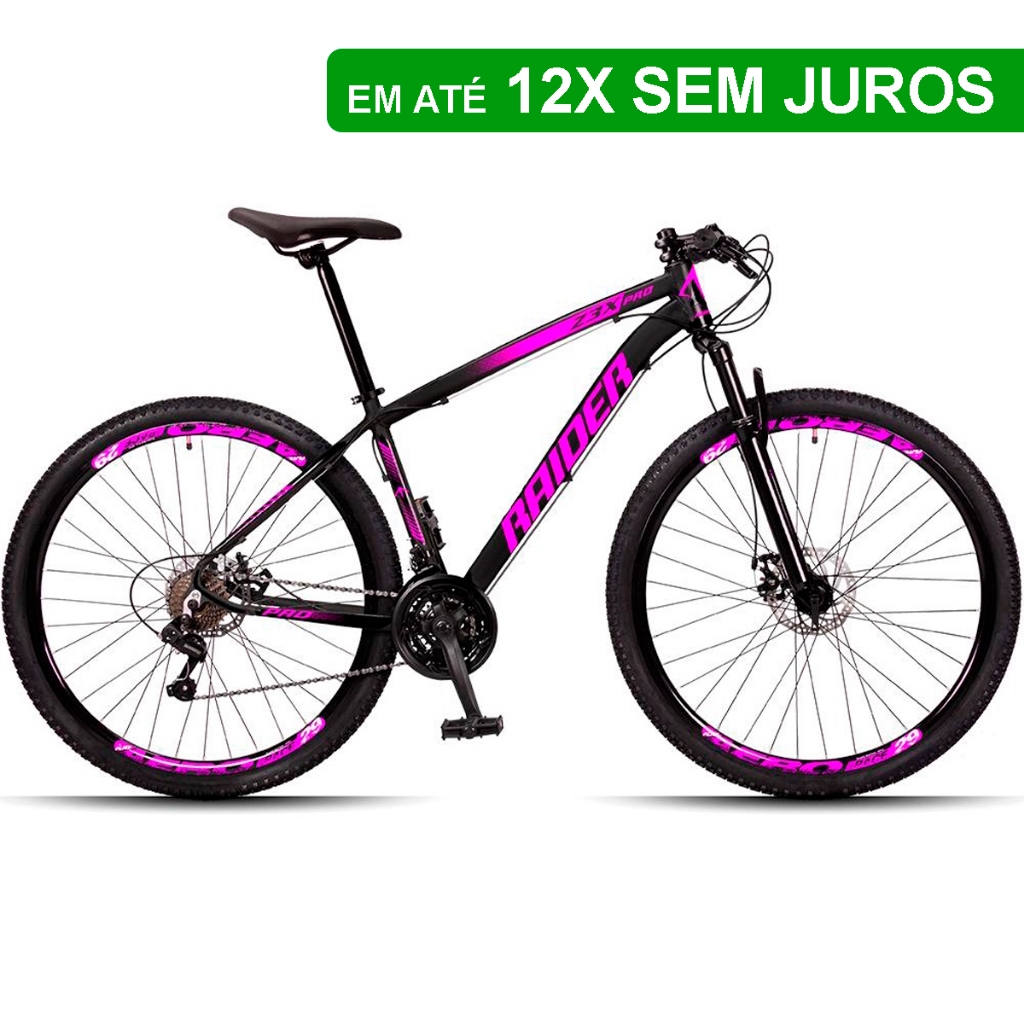 Bicicleta Aro 29 Raider Z3X 24 Vel Câmbio Traseiro Shimano Freio a Disco Bike MTB Alumínio