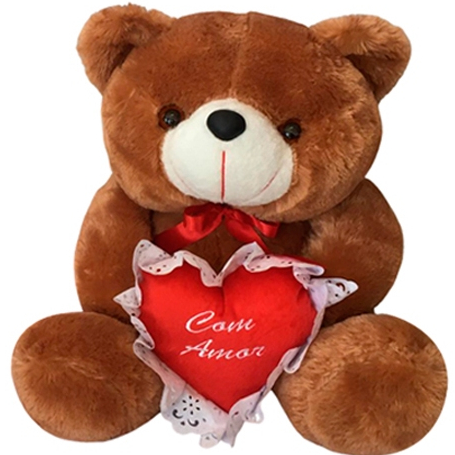 Urso  Noah de pelúcia de 45 cm Ótima Opção para dar de Presente em Cestas de dia dos Namorados, Mães, Crianças.