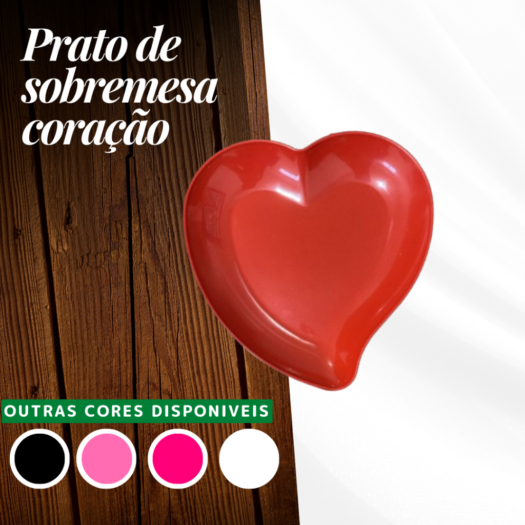 Kit 50 Prato de sobremesa coração  - doces, sobremesas,coração, romantico, presente