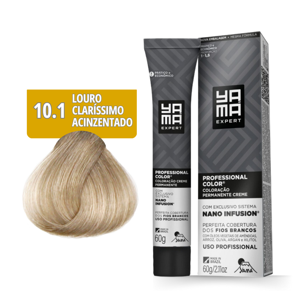 Coloração Yamá Creme Professional Color Nano Infusion 10.1 Louro Claríssimo Acinzentado em Oferta na Shopee