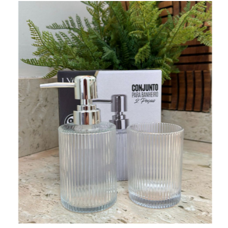 Conjunto de 2 peças para banheiro de vidro Lyor