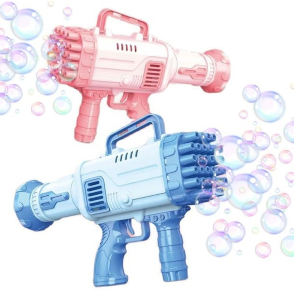 Arminha Bolha Sabão Lança Bolinha Sabao Brinquedo Infantil ARMA BAZUCA PISTOLA FAZER BOLHAS 32 FUROS