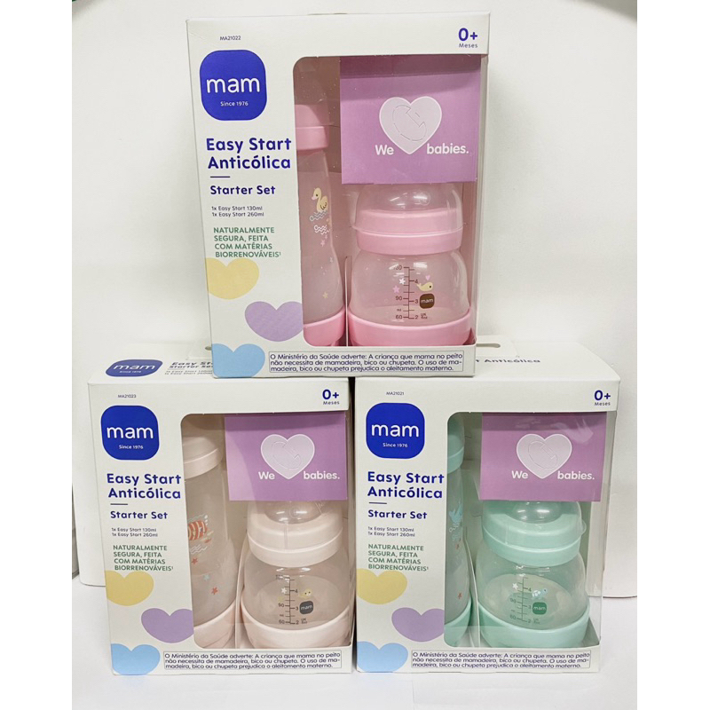 Kit 2un Mamadeira MAM START Anticólica - 130ml e 260ml