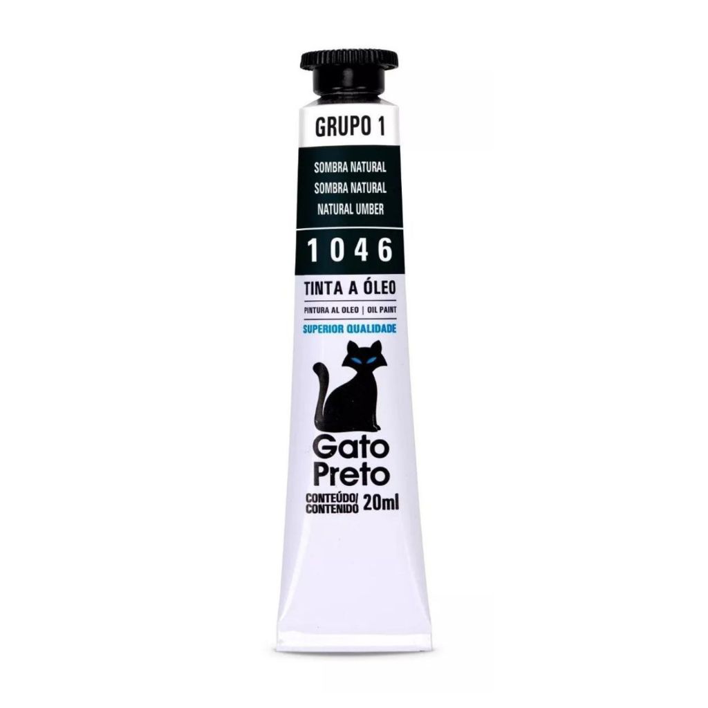 Tinta a Óleo Gato Preto 20ml - 1046 Sombra Natural em Oferta na Shopee