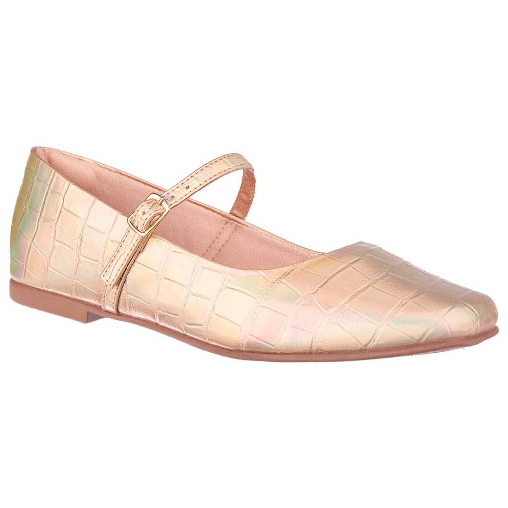 Sapato Feminino Sapatilha Bico Quadrado Rasteira Fivela Mary Jane Confortável Blogueira Moda Casual