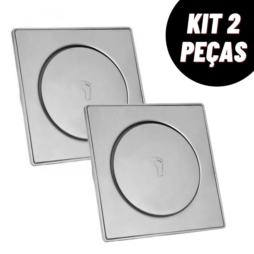 Kit Ralo Inteligente Click 10x10 15x15 Cm Inox Banheiro Lavabo Veda Cheiro