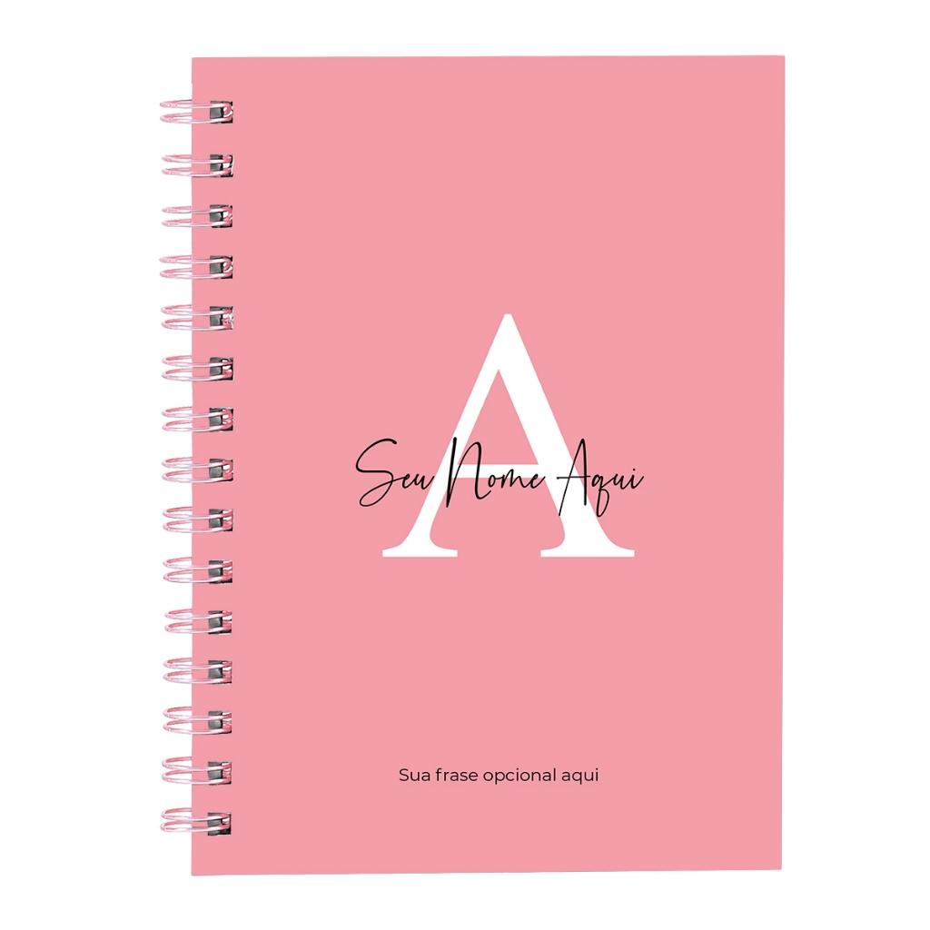 Caderno Feminino Personalizado Moderna Letra Cores  14x20