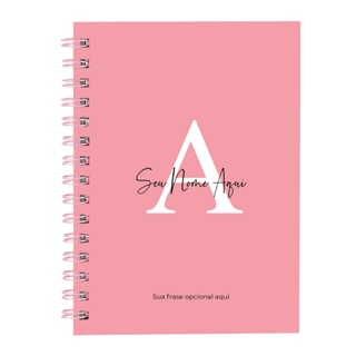 Caderno Feminino Personalizado Moderna Letra Cores  14x20 em Oferta na Shopee