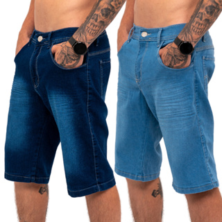 Kit 2 Shorts Masculina Jeans Bermuda Lycra Elastano Plus Size Direto Da Fabrica em Oferta na Shopee