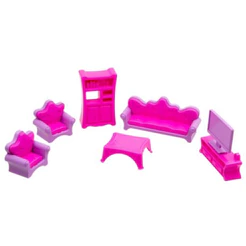 Sala Menina Encantada Rosa Linda e Fofa - Detalhes Para Bonecas Brinquedo Na Caixa