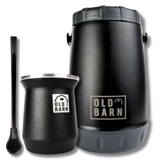 Kit Tereré Old Barn Preto Garrafa 2,5L Cuia Térmica De Alumínio 300ml Bomba Lisa Preta 19cm em Oferta na Shopee