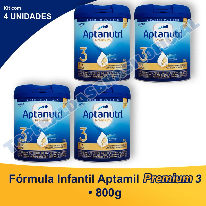 Kit 4 Latas Aptanutri Premium N°3 1-3 Anos 800g cada