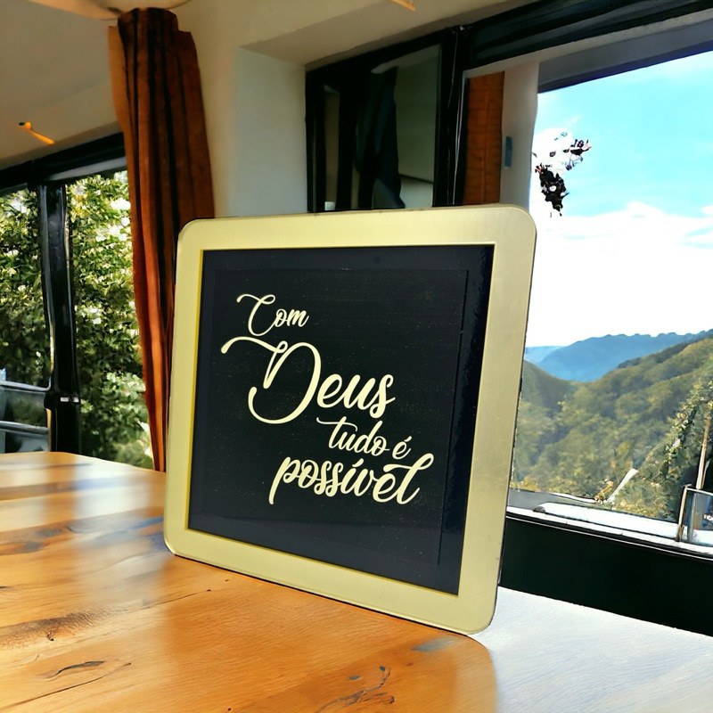 Quadro decorativo Com Deus tudo é possível!