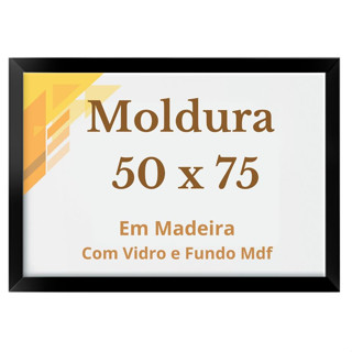 Moldura 50x75 Com Vidro Quadro 75x50 Madeira Poster Arte Ilustração em Oferta na Shopee