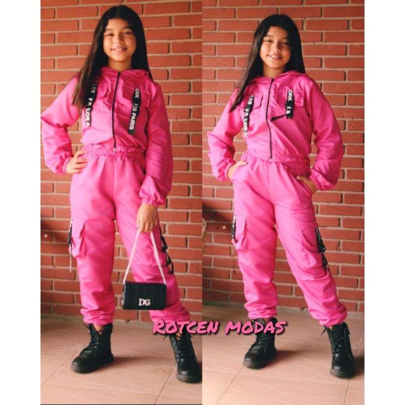 conjunto juvenil menina tactel em Oferta na Shopee
