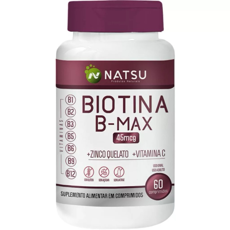 Biotina 500mg - 60 Cápsulas - Natsu - 500Mg - Produto Original