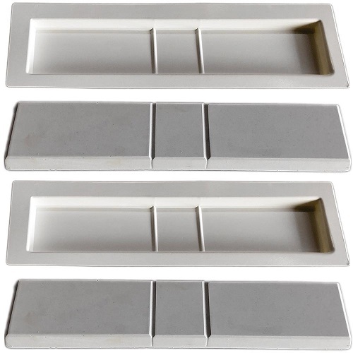 2 Forma 3d Molde Gesso Tijolo Liso Tripartido 39x8cm Abs 2mm Molde para gesso/cimento/concreto F263