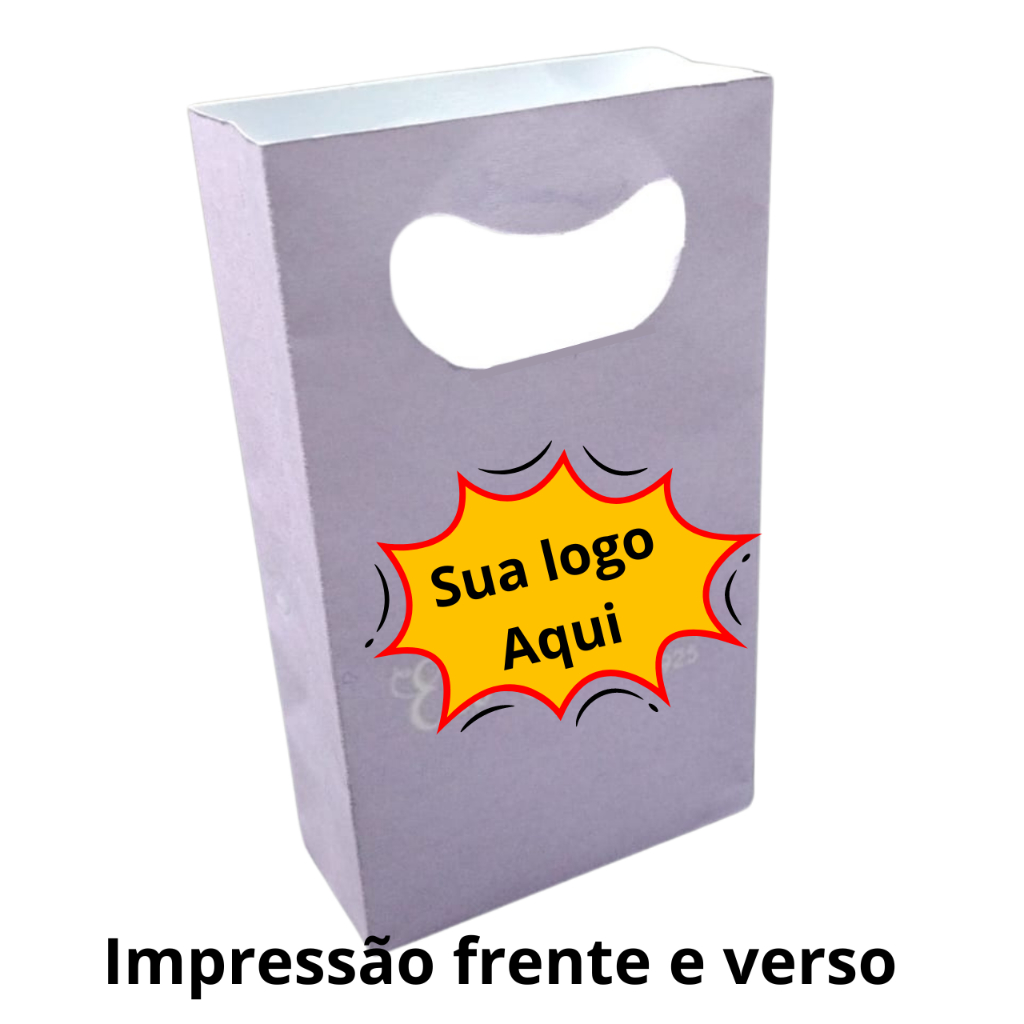 Sacola personalizada para loja ou festa, sacola boca de palhaço papel grosso 16,5x9,5x4 cm em Oferta na Shopee
