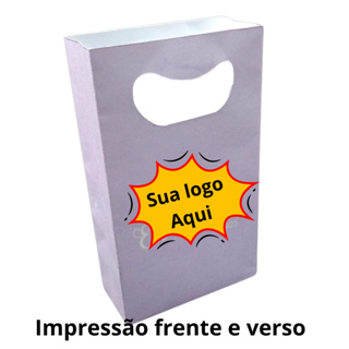 Sacola personalizada para loja ou festa, sacola boca de palhaço papel grosso 16,5x9,5x4 cm em Oferta na Shopee