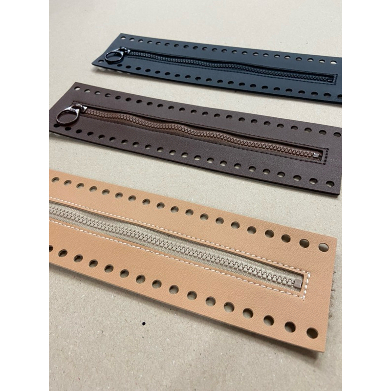 Fecho de Bolsa zíper de couro de 23,5 cm