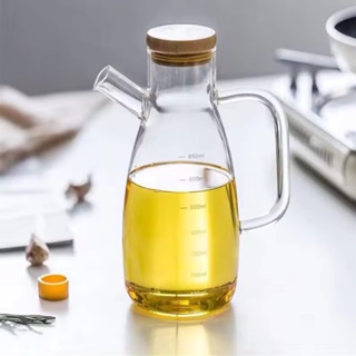 Galheteiro De Vidro 650ml Com Bico Para Azeite Vinagre Tampa De Bambu em Oferta na Shopee