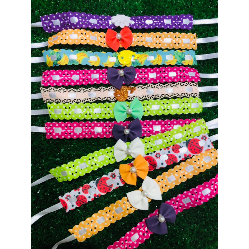 Kit 50 gargantilha passa fita pet laço de pescoço cachorro caes enfeite colar