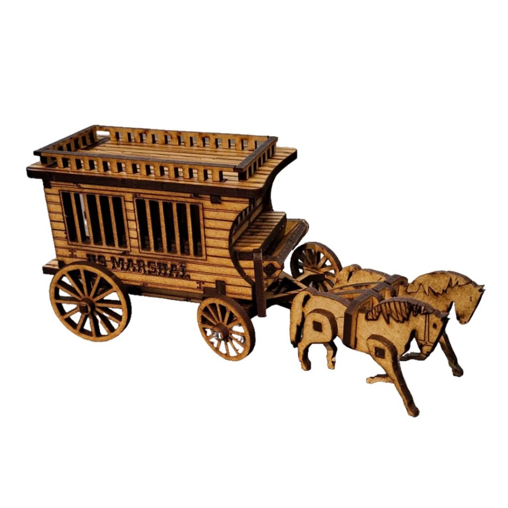 Mini Vagão Cadeia Velho Oeste, Quebra-cabeça 3d Em Mdf