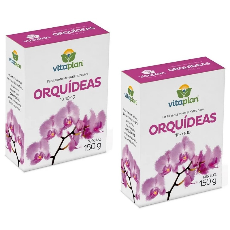 Kit 02 Unidade - Adubo Fertilizante Mineral Orquidea 150g Nutriplan Vitaplan NPK 10 10 10