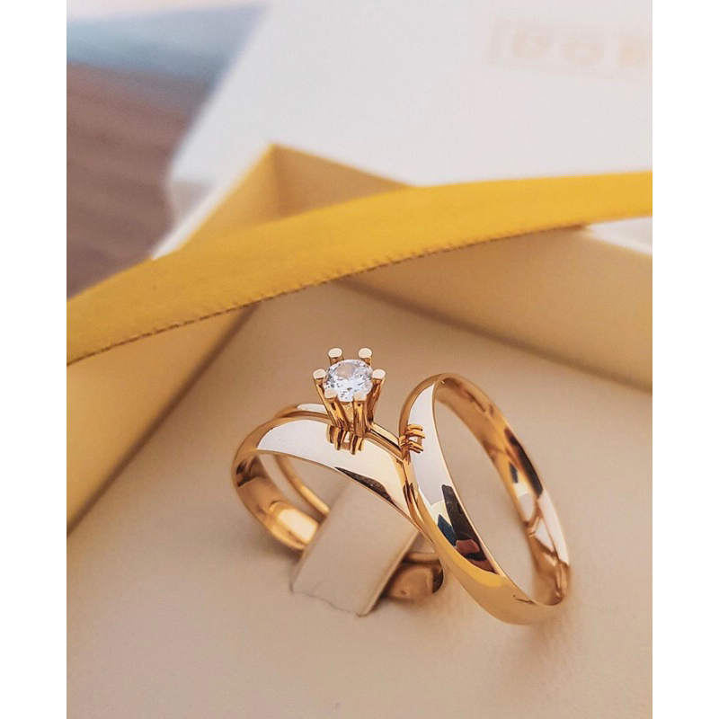 Par Aliança Casamento  4mm ou 6mm + Anel Solitário / Aliança MOEDA ANTIGA