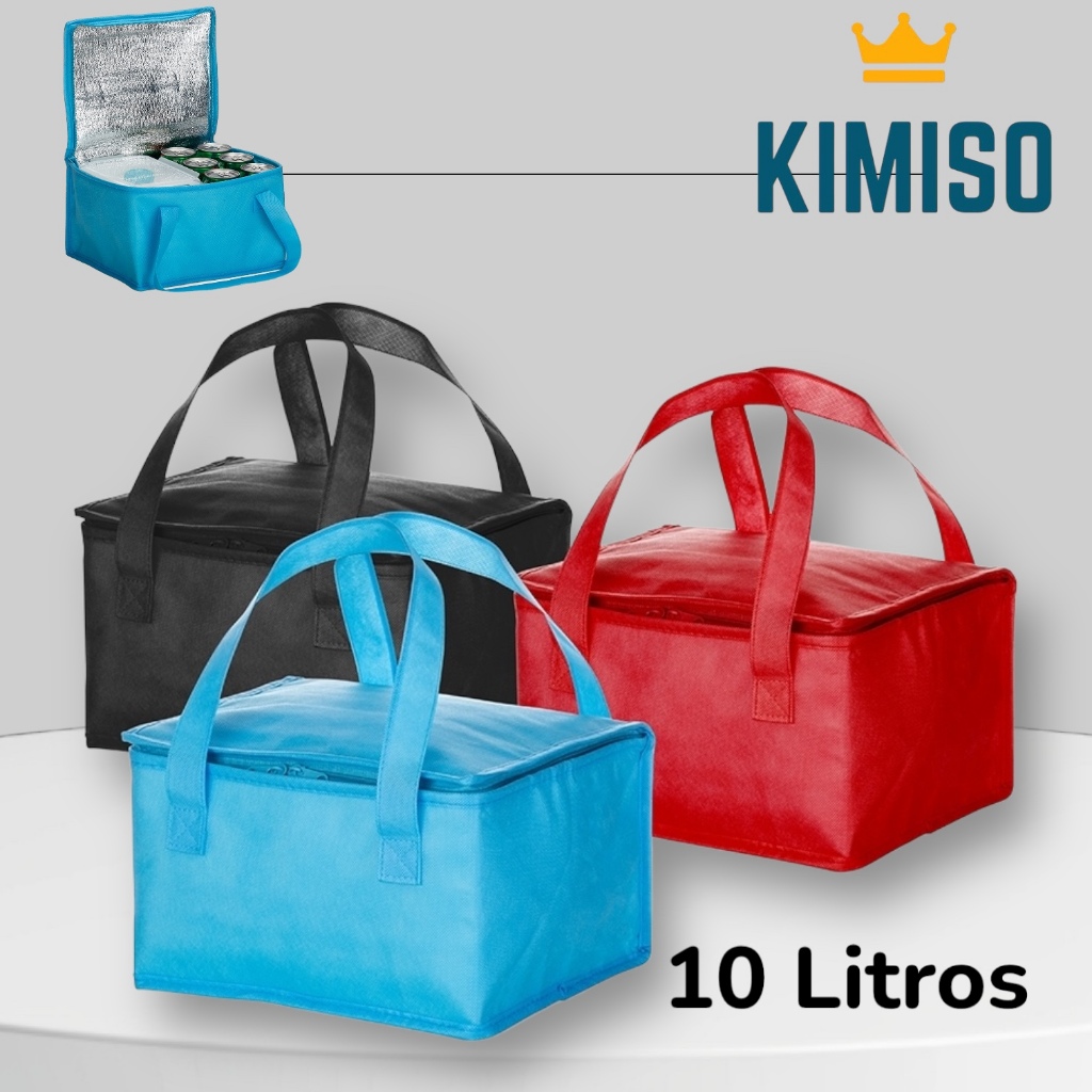 Bolsa Térmica Dobrável 10 Litros - Porta Latas Para Praia ou Para Marmita