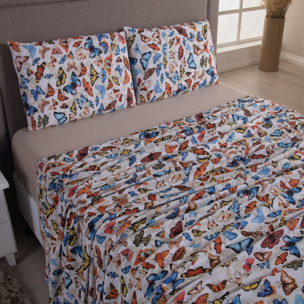 Jogo de Lençol Malha 4 Peças Casal 100% Algodão Estampado Padrão - Queen e King em Oferta na Shopee