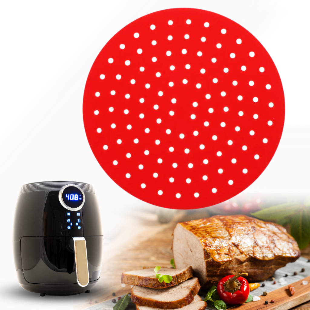 Tapete Protetor Silicone Para Air Fryer Fritadeira Universal Não Gruda - Redondo / Quadrado