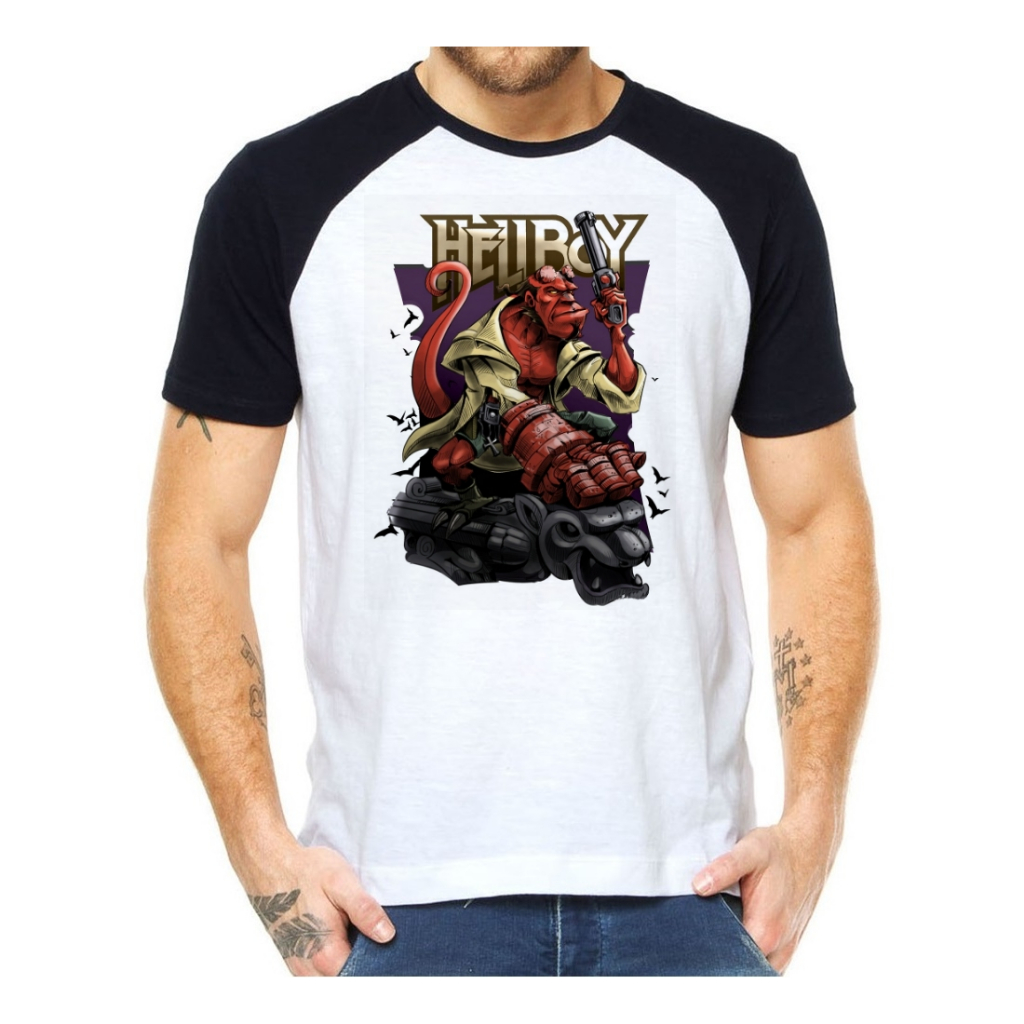 Camiseta Camisa Hellboy Batman Superman Filme Animes