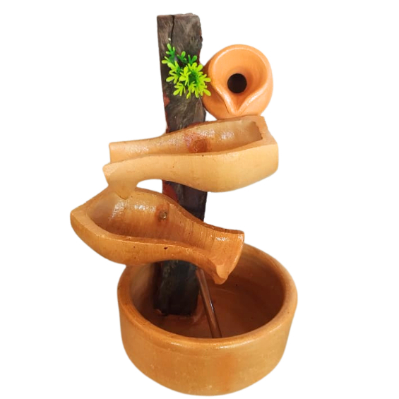 Fonte de água cerâmica/madeira 3 quedas Decorativa Cascata 30 cm (pequena) em Oferta na Shopee
