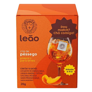 Preparo para Drinks Leão sabor Pêssego - 10 Sachês em Oferta na Shopee