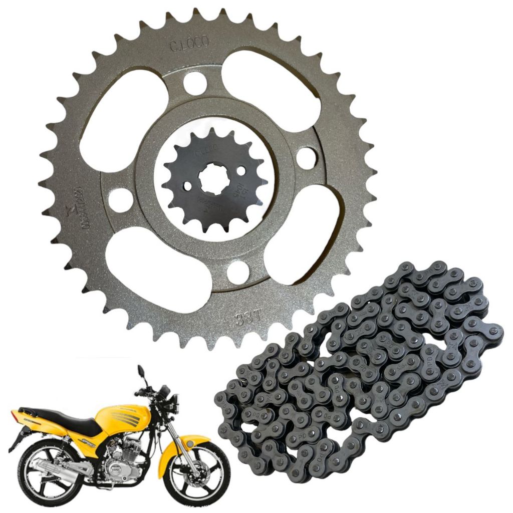 Kit Relação Coroa Pinhão Corrente Dafra Speed 150 2008 Até 2017  Aço 1045