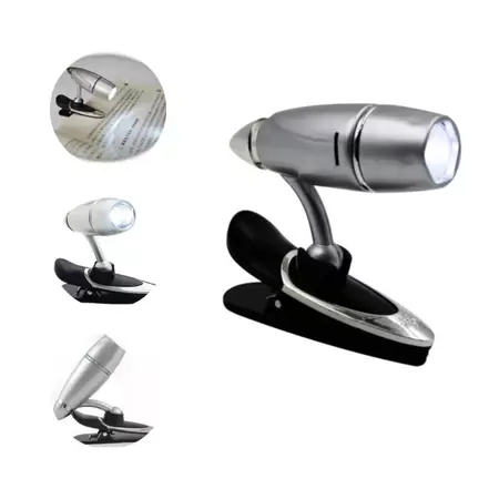 Luminária Lanterna De Leitura Led Clip Para Livro Leitura Ajustável Sem Fio