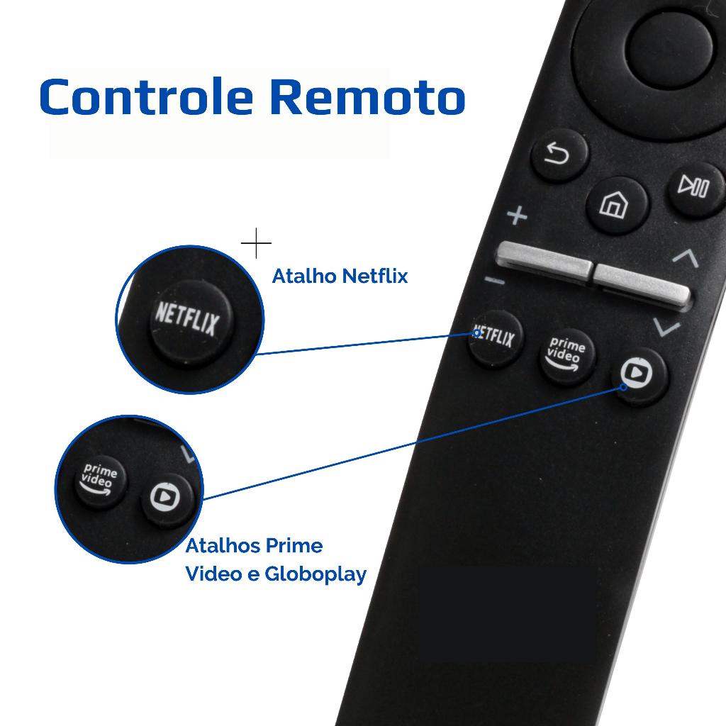 KIT 2 Controle para Tv Samsung Compatível com Smart Tv 4K Samsung Netflix Prime Video — imagem 2 de 2