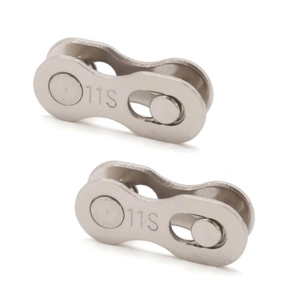 Kit de 2 Power Links 11V Cromados Bike NIPARTE para Correntes Index Fina de Bicicletas de 33 Velocidades