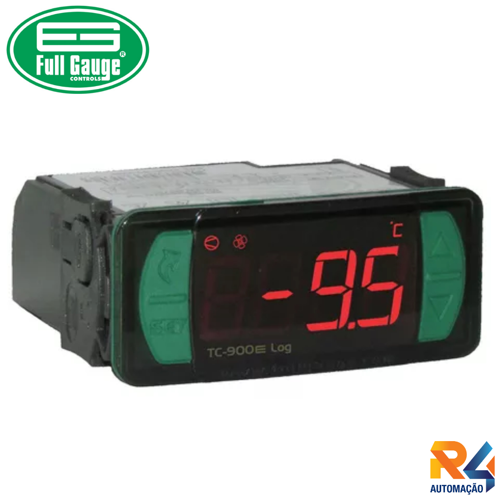 Controlador de Temperatura Refrigeração Degelo Tc-900e Log 04 Com Sensor - FULL GAUGE