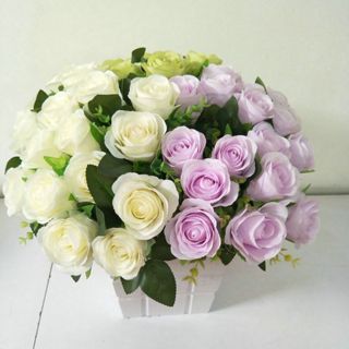 buquê com 18 rosa flor artificial / Decoração Casamento, Arranjos, Decorar Festas e casa RS-706