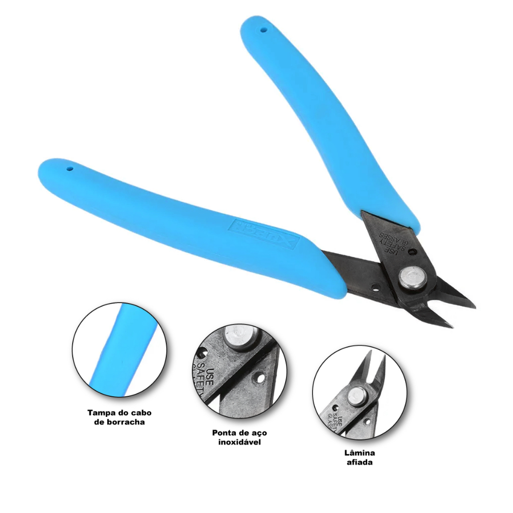 Alicate Corte Rente Reto Manicure Profissional Fibra Alongamento Diagonal Mola Dupla Aço Inox