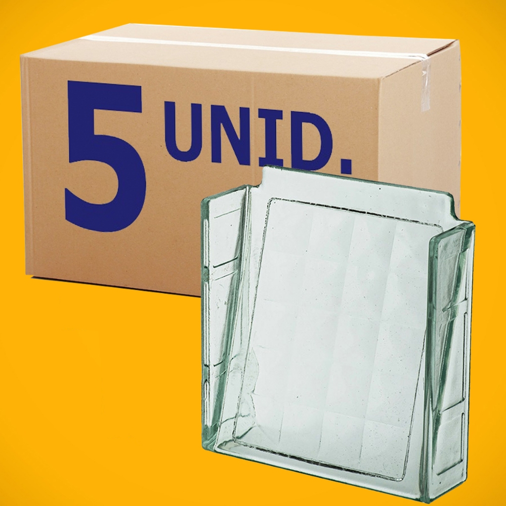 Kit 5 tijolo vidro Elemento Vazado Cobogó Veneziana Ventilação