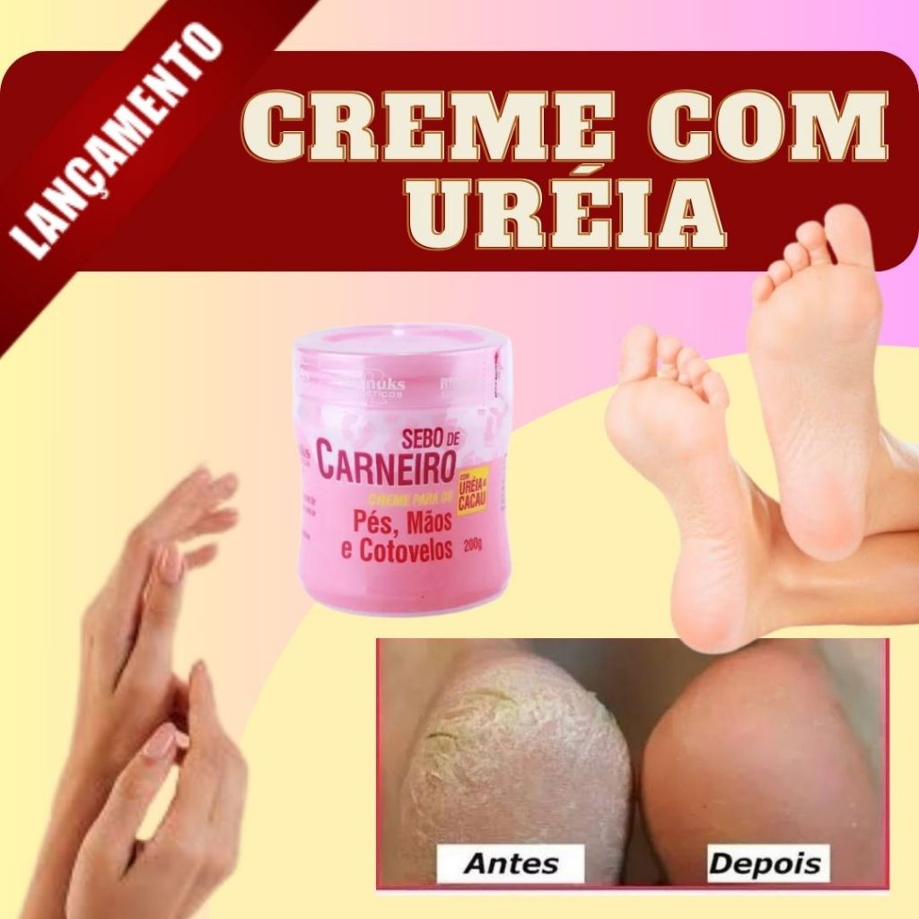 Creme Super Cheiroso Hidratação Profunda para Pés, Mãos e Cotovelos Anti pés de pedreiro Zero Chulé