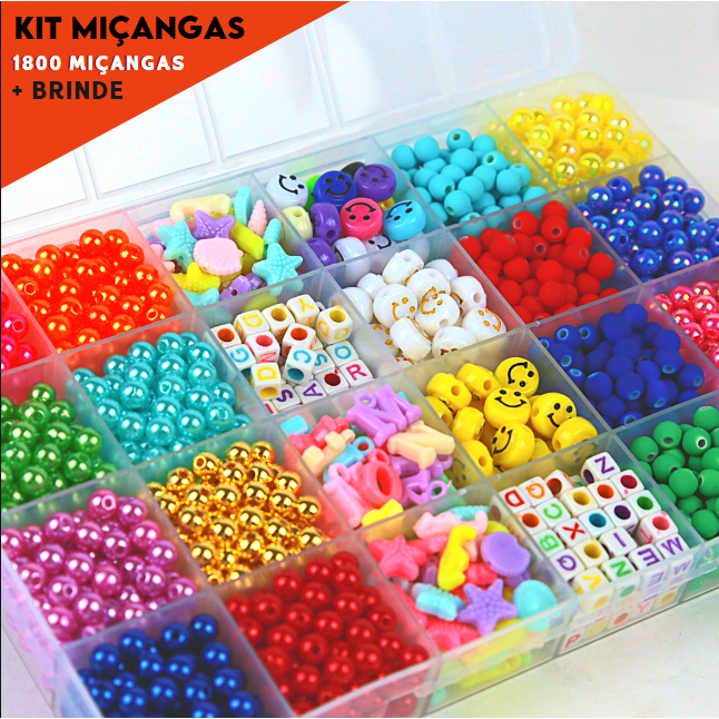 Miçangas e Letras Para Pulseirinha - Nybc