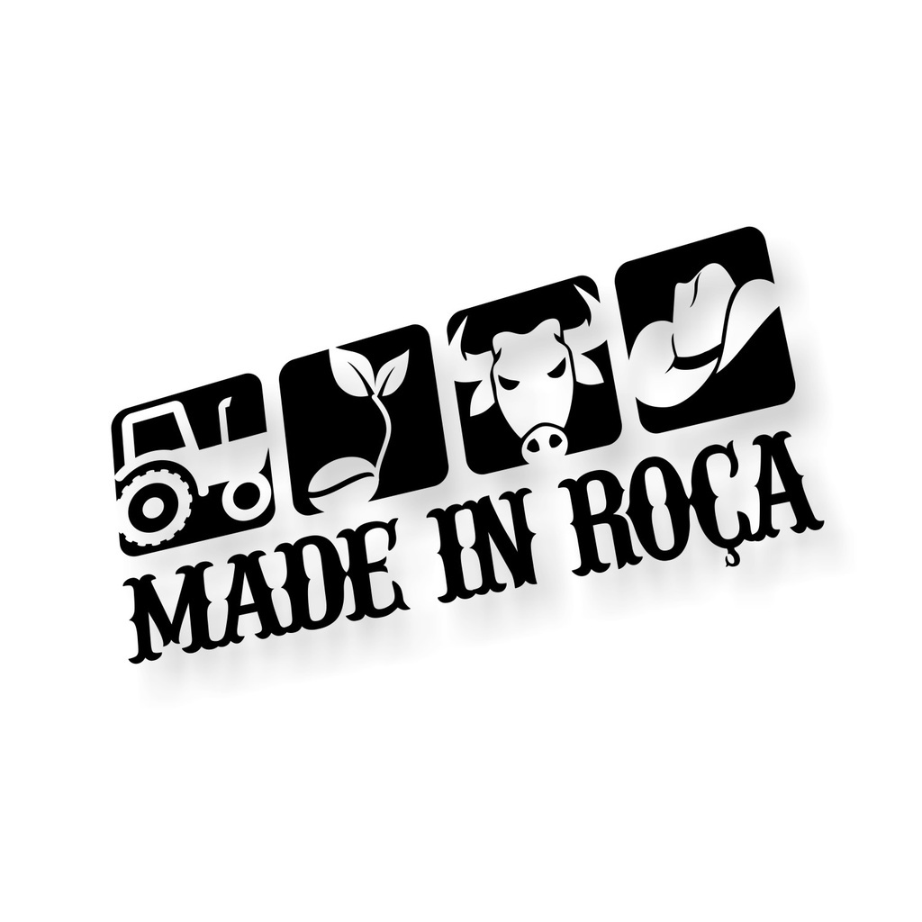 Adesivo MADE IN ROÇA Recortado Médio ou Grande Alta Qualidade Carro Caminhonete